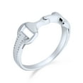 thumbnail image 2 of Bling Jewelry Womens Western Equestrian Horse Lover Snaffle Bit Band Ring .925 Sterling Silver, 2 of 7