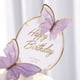 thumbnail image 3 of Adornos para tartas de mariposas, adorno para tarta de mariposa morado y rosa, adorno redondo de acrílico para tarta de feliz cumpleaños, para decoración de fiesta de baby shower de cumpleaños de, 3 of 6