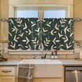 thumbnail image 2 of Yayeee Kitchen Curtains Tier Set of 2 Light Filtering 57"x36" Over Sink Window Panels, Green Leaves, 2 of 7