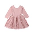 thumbnail image 2 of Enfants Tout-Petits Bébé Filles Fleur Princesse Concours Robe de Soirée Robe d'Été Robes de Dentelle à Manches Longues, 2 of 5