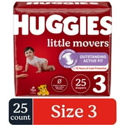 Huggies Little Movers Baby Diapers, Size 3 (16-28 lbs), 25 Ct (Select for More)