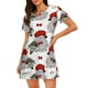 thumbnail image 1 of Balery Rabbit And Hedgehog Camisón de manga corta con cuello redondo para mujer, cómodo y elegante., 1 of 6