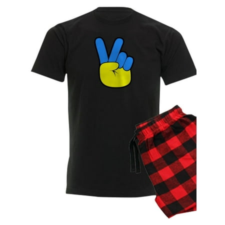 

CafePress - Ukrainian Flag Peace Sign Ukraine Native H Pajamas - Men s Dark Pajamas