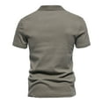 thumbnail image 4 of YLSDY Mens Cotton Button Collared Shirts V Neck Short Sleeve Tops Plus Size Golf Shirt Stretch Athletic Tshirt Classic Comfy Clothing Army Green XXXXL, 4 of 8