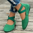 thumbnail image 6 of PLLFRLRT Ballet Flats Shoes For Women With Strap Comfortable Criss-Cross Elastic Ankle Straps Flats Shoes Round Toe Slip on Dress Flat Shoes(Green,6.5), 6 of 7