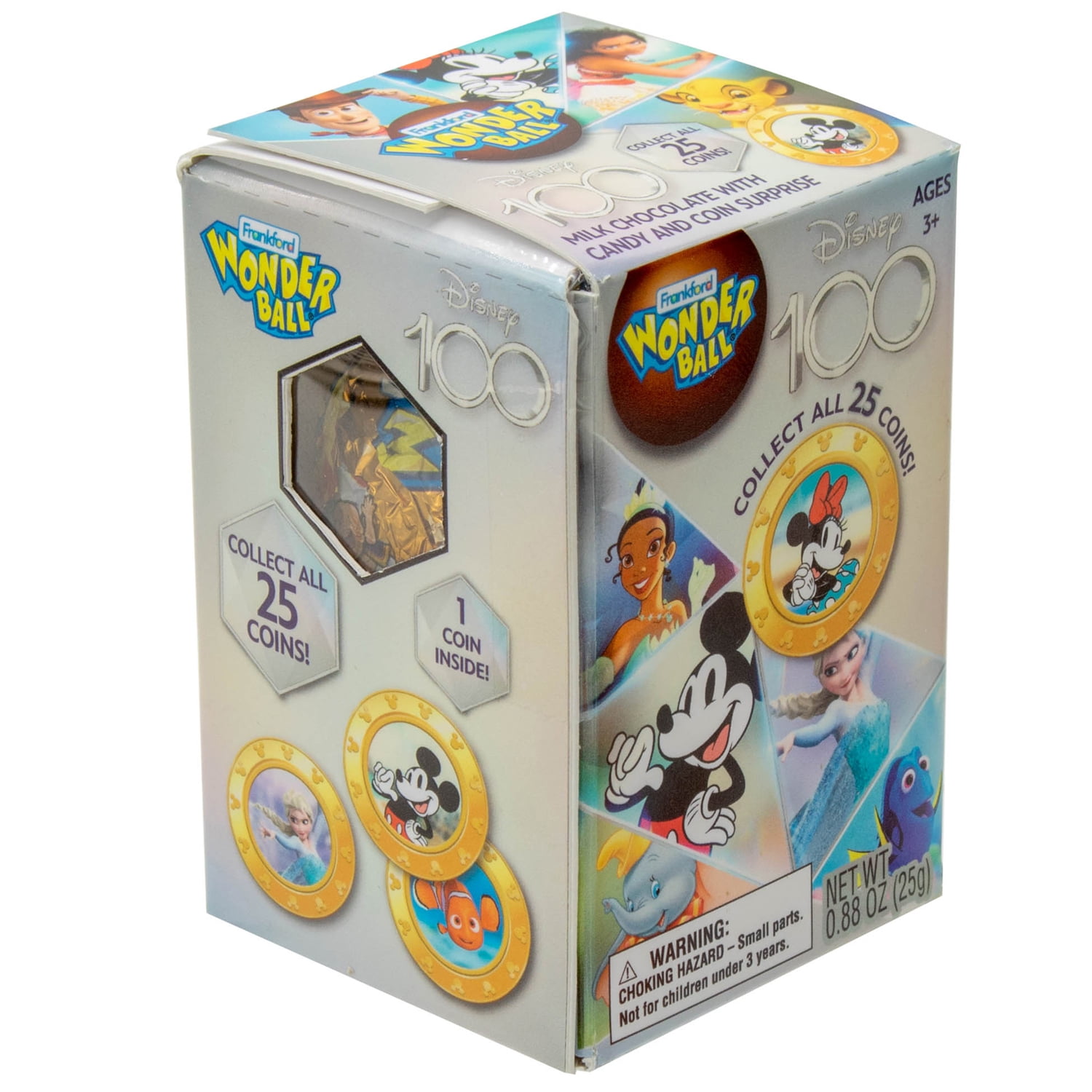 Disney Wonder Ball 100th Anniversary Edition Chocolate Candy by Frankford, 0.88 oz, Single Count