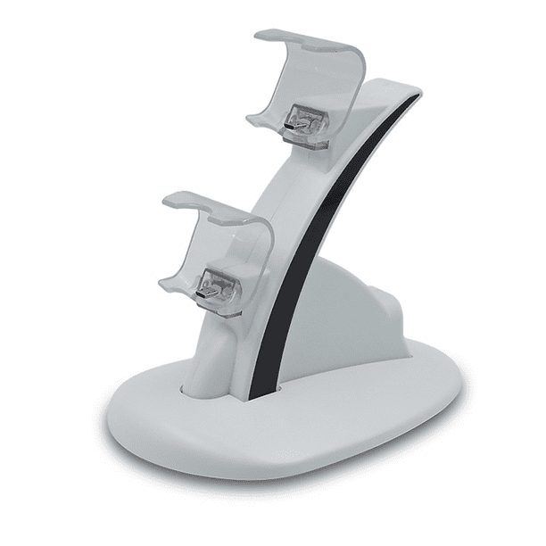 Cargador de controlador PS4 Cargador de controlador Playstation 4 Soporte de estación de acoplamiento de carga. Estación de carga rápida USB dual e indicador LED para controlador PS4-blanco Adepaton 2033325