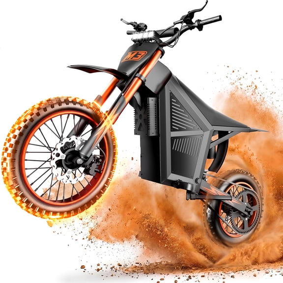 Electric Dirt Bike for Teens Age 13 ,3000W 200N·m High Torque, 21AH Battery, 14"/12" Full Suspension Off-Road