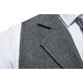 thumbnail image 3 of SWSMCLT Men's Cotton Sleeveless Suit Vest Single Breasted Waistcoat Business Formal Notch Collar Grey 44, 3 of 5