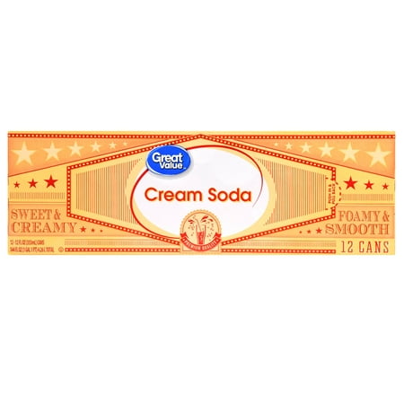 (2 Pack)Great Value Cream Soda, 144 fl oz, 12