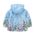 thumbnail image 5 of Nugftut Girls Jacket Hooded Print Lightweight Windproof Zip-Up Coat for Kids Size 8-9, 5 of 8
