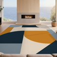 thumbnail image 2 of Design&I 4'x6' Ultra Soft Area Rug, Navy and Mustard Geometric Design Modern Abstract Shapes with Bold Style Fluffy Washable Non Shedding for Bedroom Living Room Home Office, 2 of 3