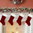 thumbnail image 3 of Haute Decor Hangright™ Deluxe Christmas Stocking, Dark Red and White -    Size: 4 Pack, 3 of 8