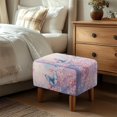 thumbnail image 3 of Xoenoiee Cherry Blossom Butterfly Print Jacquard Ottoman Cover Slipcovers Folding Storage Stool Furniture Protector Cover Soft Thick Rectangle Foot Rest Slipcover with Elastic Bottom, L, 3 of 7