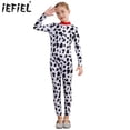 thumbnail image 2 of Disfraz unisex de Animal para cachorros y Halloween, mono con estampado de vaca y leche dálmata, mono de manga larga con cola 3D para cachorros, pijama, 2 of 5