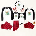 thumbnail image 5 of Christmas Pajamas with Red Plaid Pants and Black Sleeve Tops for the Whole Family, Sizes NB to 6XL with Pet Outfit, 5 of 7