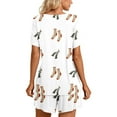 thumbnail image 5 of IROINNID Christmas Pajamas for Women Loose Fit Tunic Tops with Shorts Short Sleeve Two-Piece Sleepwear Holiday Pajamas Sets,White, 5 of 7