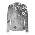 thumbnail image 7 of Women's Floral Printed Knit Shirt Casual Long Sleeve Round Neck Stretch Slim Fit Shirt Top, 7 of 7