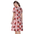 thumbnail image 2 of Bixox Robe d'Été à Manches Courtes pour Femmes Robe Ample Longueur Genou avec Poches-Fraises, 2 of 7