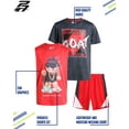 thumbnail image 2 of Pro Athlete Boys Active Shorts Set - 3 Piece Tank Top, T-Shirt and Basketball Shorts for Boys (8-16), 2 of 8