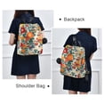 thumbnail image 4 of FORMRS Women's Travel Backpack Purse Anti-Theft Hidden Pockets Casual Shoulder Bag, Orange Japanese Flowers Pattern, 4 of 7