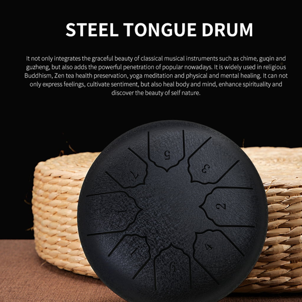 6Inch 8 Tone Handpan Drum with Drumsticks & Bag, Percussions Instrument for Yoga