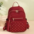 thumbnail image 3 of Stylago Women's Backpack Purse Mini Nylon Quilted Shopping Travel Daypack College Casual Schoolbags with Side Pockets Red, 3 of 4