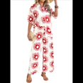 thumbnail image 2 of Conjunto de 2 Piezas de Chándal de Verano para Playa con Camisa de Corta y Botones para Mujer, Top Estampado, Pantalones Cortos de Descanso Girasol M, 2 of 10
