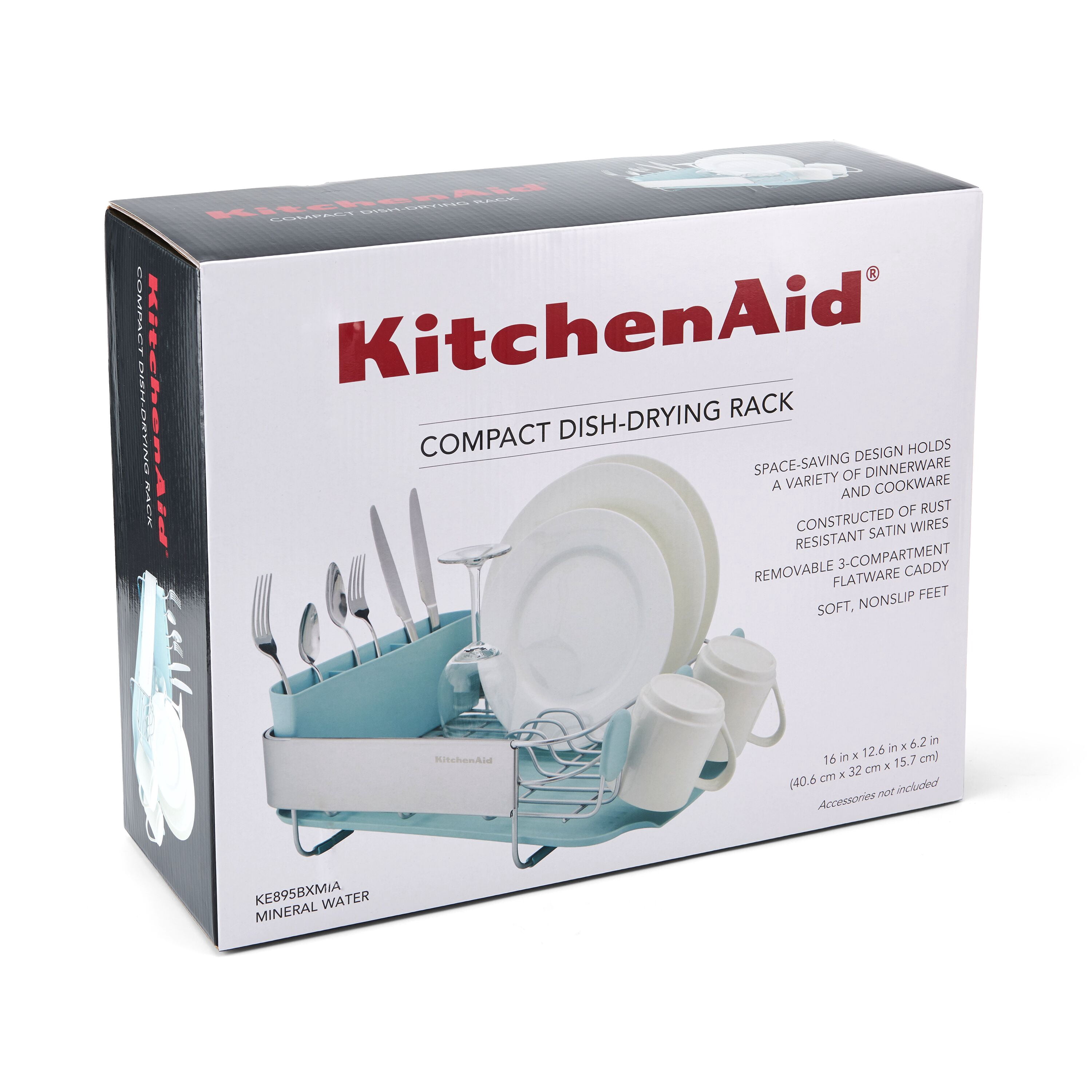 KitchenAid Stainless Steel Compact Dish Rack, Mineral Water