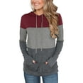 thumbnail image 3 of ADREAMLY Color Block Long Sleeve Hoodie Sweatshirts for Female with Pocket, 3 of 7