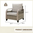 thumbnail image 3 of INTER HUT Modern Wicker Patio Chair, Outdoor Chair with Steamlined Armrest, Rattan Chair Patio Furniture, 1 Chair, Brown/Gray, 3 of 9
