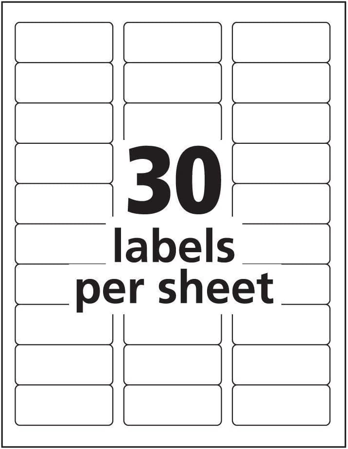 Wing Office Premium Self-Adhesive 3000 Address Labels for Laser Printers and Ink Jet Printers, White, Made in USA, 1 x 2.62 Inches