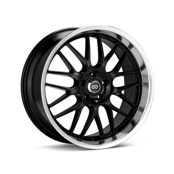 18 x 7.5 & 5x114.3 Bolt Pattern 42 mm Offset 72.6 mm Bore Lusso Black with Machined Lip Wheel
