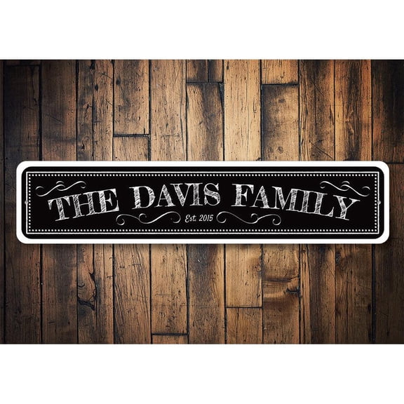 Established Date Novelty Sign, Metal Wall Decor - 4x18 inches