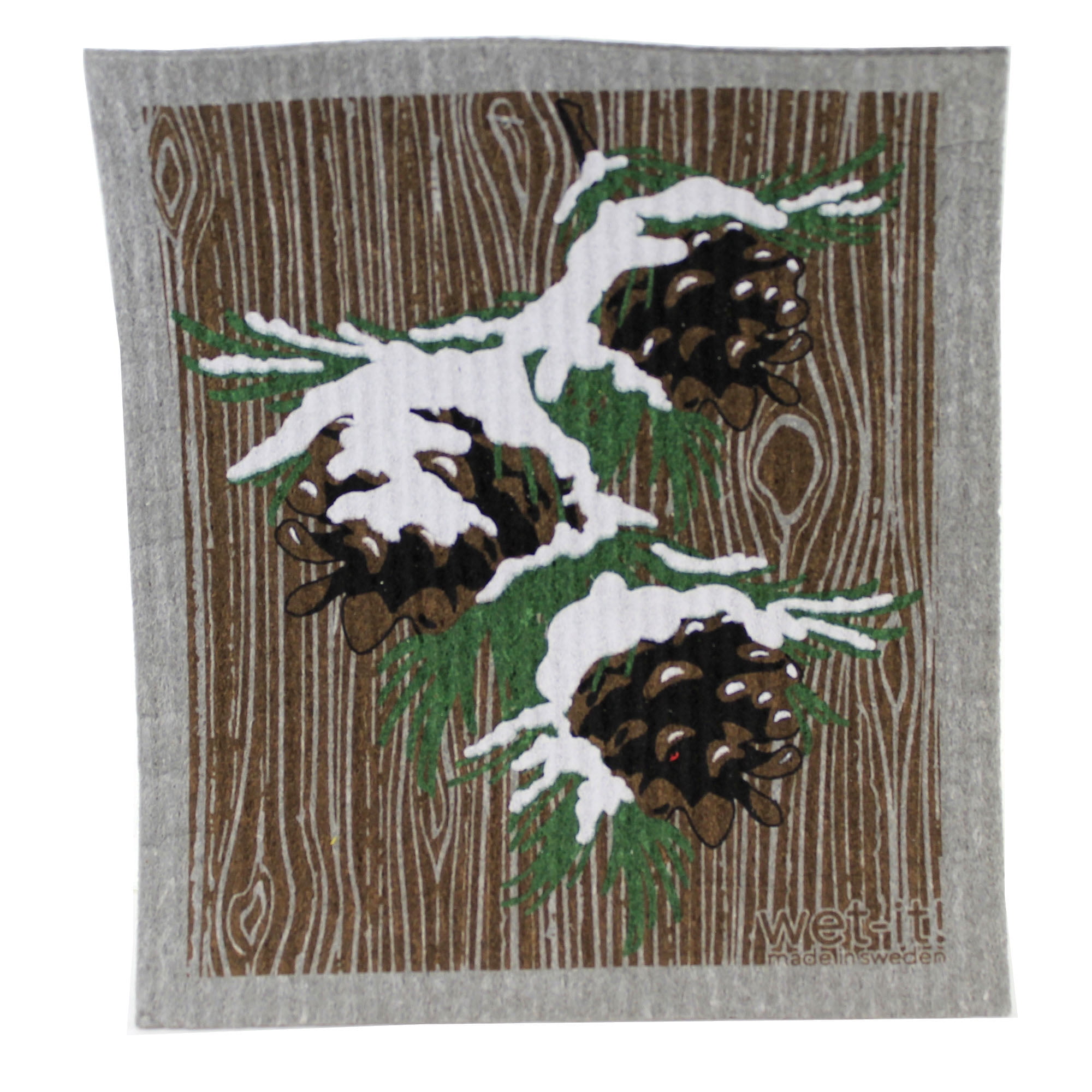 Swedish Dish Cloth Winter Cardinal Country Pine Eco Friendly W1046*w1048*w439, Size: 7.75 in H x 6.75 in W x .125 in D