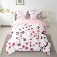 thumbnail image 2 of Erosebridal Pink Cherry Blossoms Bed in a Bag Queen Size, Girly Butterfly Bed Set, Reversible 7 Pieces, 2 of 5
