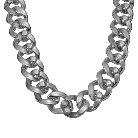 Plastic Chain Necklace, 35 Inch Hip Hop Rapper Chunky Chain Fake Thick Gold Chains Jewelry Party Costume Necklace Accessory for Men Women (Black)