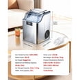 thumbnail image 6 of Countertop Nugget Ice Maker, 44 lbs/24H Portable Ice Machine with Self-Cleaning, 4 lbs Ice Storage Basket, Stainless Steel Quiet Ice Maker <55dB for Home Kitchen Office Bar Party, 6 of 10