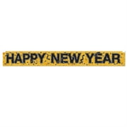 Metallic Happy New Year Fringe Banner