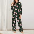 thumbnail image 2 of Naloa Pink Sleeping Fox Pajamas for Women Set, Womens Pajama Sets, Lounge Sets for Women, 2pjs for Women-Large, 2 of 7
