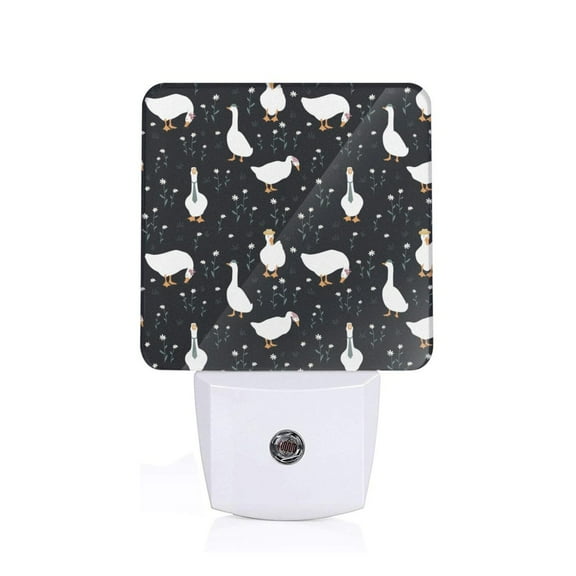 Fuzoiu Fashionable Goose Print Dusk to Dawn LED Night Light with Light Sensor, Energy-Efficient Touch-Safe Night Lamp for Home, Office, and Kids' Rooms-US