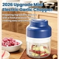 thumbnail image 2 of Electric Garlic Chopper Mini, 320 ml Cordless Food Processor with 6 Stainless Steel Blades, USB-Rechargeable for Onion, Ginger, Nuts, 2 of 9