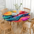 thumbnail image 3 of Colorful Tie Dye Flow Ball Pattern Round Fitted Tablecloth with Elastic Edge,Dining Table Cover Waterproof,Outdoor Round Tablecloth for Camping,Dining,Indoor and Outdoor, 3 of 7