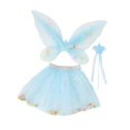 thumbnail image 4 of segolike 3 Pieces Girls Fairy Tutu Skirt and Stick Set Spring Festivals Fancy Dress Blue, 4 of 9