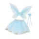 thumbnail image 4 of Conjunto de 3 piezas de falda tutú y varita con alas de hada para niñas, rendimiento cómodo para niños Azul, 4 of 9