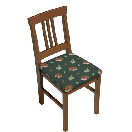 

Square Chair Cushions Cover Green Snails Brown Hedgehogs Elastic Office Chair Cover for Dining Chairs with Ties and Removable Cover Desk Chair Seat Cushion Protectors set of 2