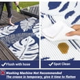 thumbnail image 3 of Outdoor Rug – Waterproof Reversible Plastic Straw – Tropics Palm Leaves – Patio, RV, Porch, Deck, Balcony & Beach – Modern Camping Carpet, 3 of 12
