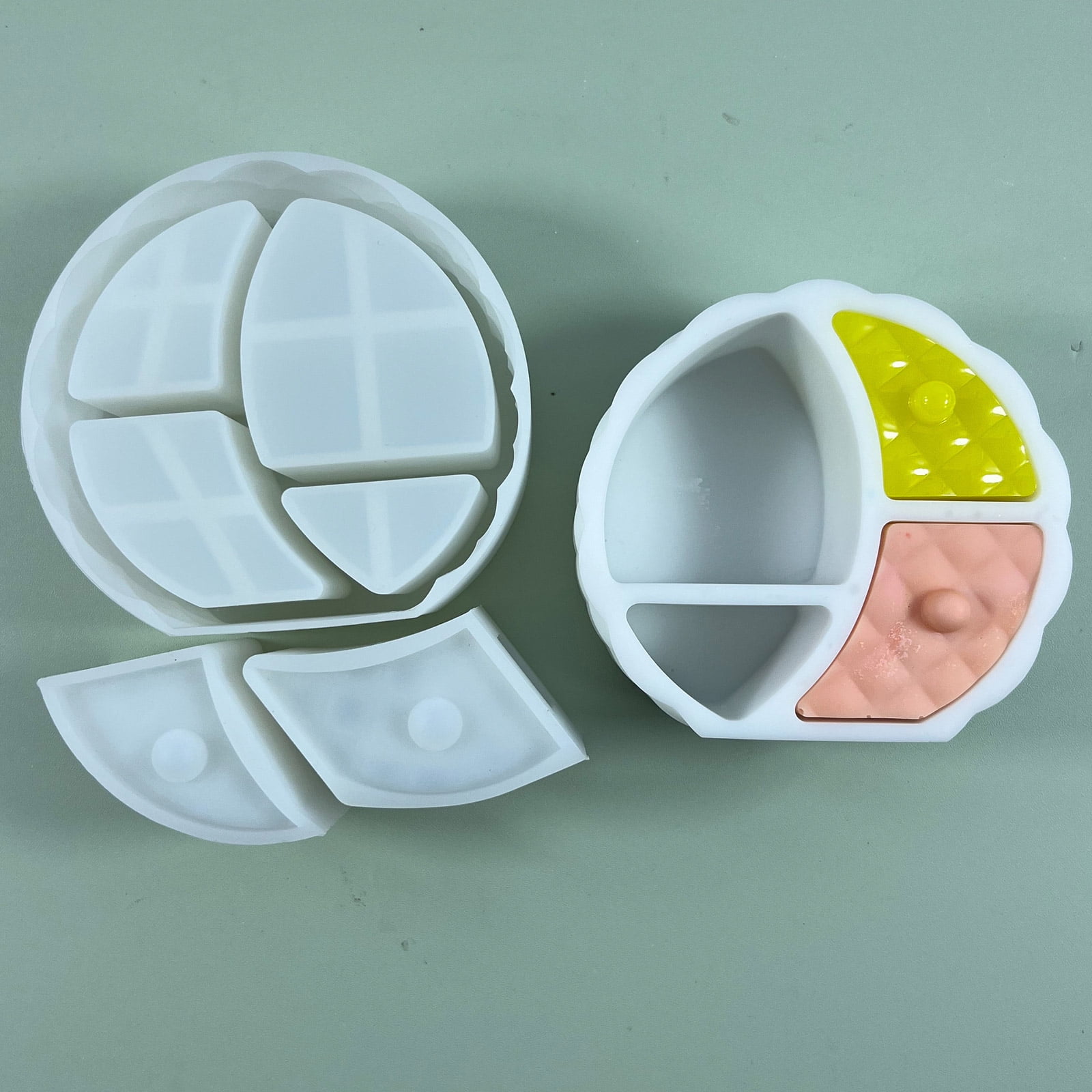 COMEET Crafts Molds,Resin Casting Molds Storage Box Tray Mold Sun and Moon Shaped Jewelry Organizers Molds for Hand-Making