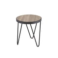 thumbnail image 1 of Mesa Casafoyer Bage con tapa redonda de madera de roble gris desgastado, 1 of 1