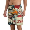 thumbnail image 2 of Fuzoiu Retro American Eagle Print Men's Beach Shorts,Men's Swim Trunks,Quick Dry Board Shorts with Pockets,Men's Bathing Suits for Surfing, Running, and Casual Wear-Small, 2 of 6